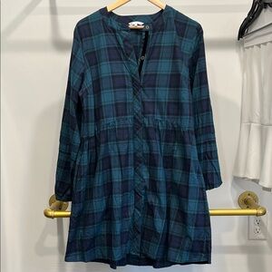 Southern Tide Teal and Navy Checkered Shirt